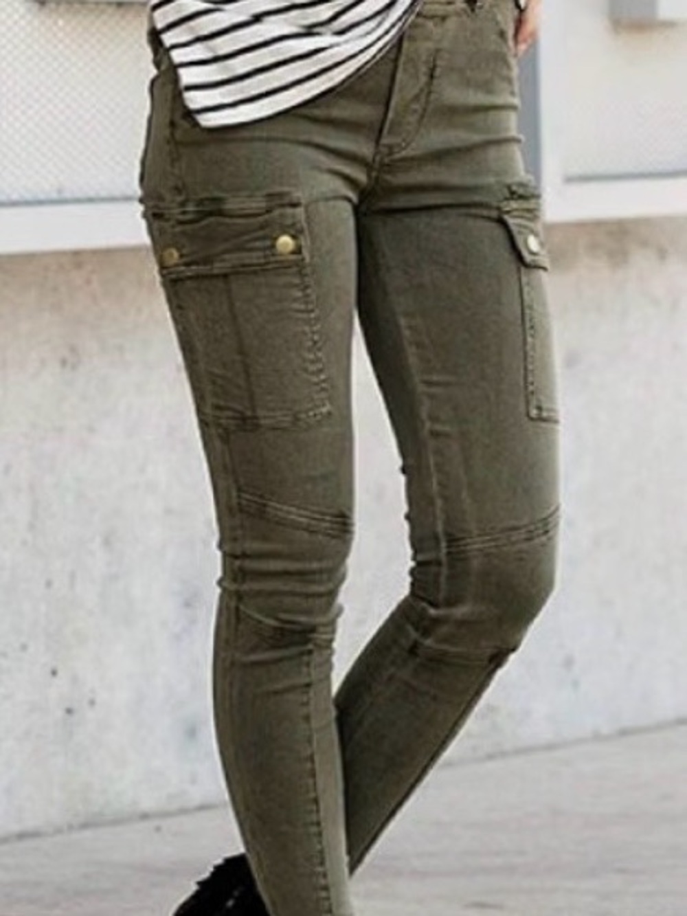 Grace & Lace Olive Skinny Cargo Pants